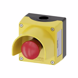 description Enclosure for command devices, 22 mm, round, Enclosure material plastic, Enclosure top part yellow, with protecti ...