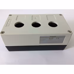 Conteneur pour dispositifs de contrôle de 22 mm, ; matière plastique, partie supérieure du conteneur gris, 3 points de contrô ...