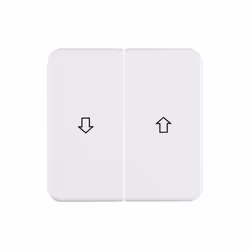 Bascule avec impression symbole flèche wg up IP44 blanc polaire - Finition brillante - Bascule en deux parties. Impression /  ...
