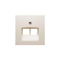 Hager Plaque Centrale Pour Prise Double S1 Gloss Blanc