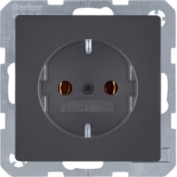 Berker 41436086, Type F, rail DIN, Anthracite, Duroplast, IP20, 250 V