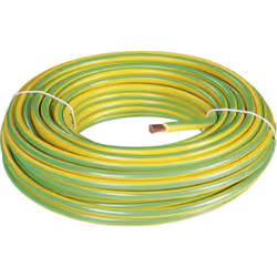 description Fil de câblage flexible vert-jaune. traits Câble de terre 25 m, section : 16 mm². livraison Couronne (25 m) fabri ...