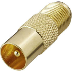 Renkforce RF-4197003 changeur de genre de câble Belling-Lee/IEC F Or