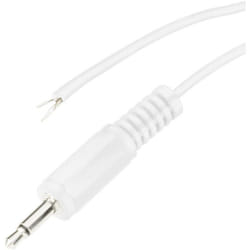 Jack 3.5 mm mâle, droit BKL Electronic 1101148 Nombre de pôles: 2 mono blanc 1 pc(s) W094581