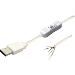 Bkl Electronic - usb-a 10080119 - câble usb 2.0 a connecteur a mâle avec interrupteur blanc mâle, droit 11080119 bkl Elec