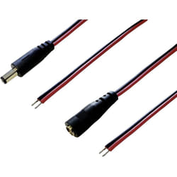 Bkl Electronic - câble de raccordement basse tension 075217 dc femelle, dc mâle - câble, extrémités ouvertes 5.50 mm 2.10 mm 2.10