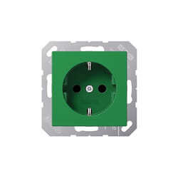 Jung - a 1520 bfki gn prise de courant cee 7/3 vert thermoplastique 250 v 16 a 55 mm