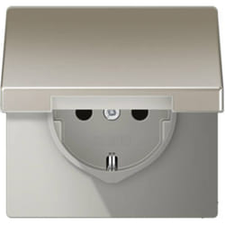 Jung - simple Insert Prise 2P+T avec clapet acier inoxydable ES1520KL 1 pc(s)