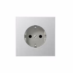 Fiche Schuko en blanc ivoire protection pour enfants à visser pour câbles jusqu'à 25mm² L'anneau métallique, les griffes et l ...