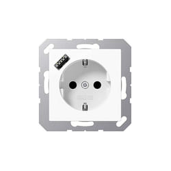Jung - A1520-18AWW schuko steckdose mit usb-ladegerät, serie a/as, alpinweiss