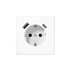 LS1520-15CAWW schuko steckdose mit usb-ladegerät, serie ls, ALPINWEIß - Jung