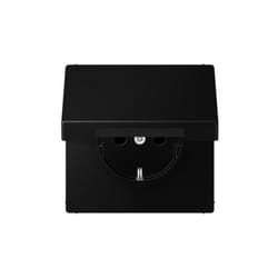 Jung - prise à clapet rétro ls noir mat (référence : LS1520BFKLSWM)