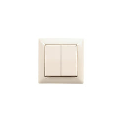 Enjoliveur double touche, plaque complète, as 500, blanc, AS5905WW - Jung