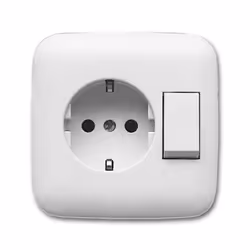 Busch-Jaeger 4310/6 EUJ-214, Type F, 2P+E, Blanc, 250 V, 16 A, 81 mm