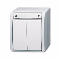 Busch-Jaeger 2601/4 W-54, 2P, Blanc, 250 V, 10 A, 74 mm, 55 mm