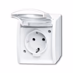 Busch-Jaeger 2083-0-0834, CEE 7/3, 2P+E, Blanc, IP44, 250 V, 16 A