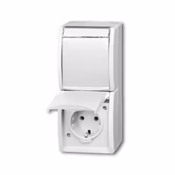 Busch-Jaeger 20-02 EWN-54, CEE 7/3, 2P+E, Blanc, IP44, 250 V, 16 A