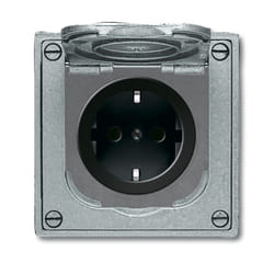 Busch-Jaeger 2011-0-3871 prise de courant CEE 7/3 Noir, Gris