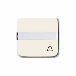 BUSCH-JAEGER 2506N/KI-212 PLAQUE DE RECOUVREMENT, BOUTON-POUSSOIR, ZONE DE MARQUAGE, SYMBOLE ''''''''SONNETTE'''''''', BLANC  ...