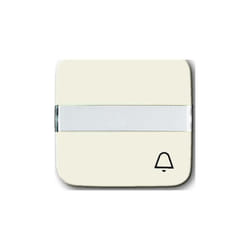 Busch-jaeger - 2506N/KI-212 plaque de recouvrement, bouton-poussoir, zone de marquage, symbole ''''''''sonnette'''''''', blanc crme, duro
