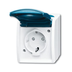 Busch-Jaeger 2083-0-0842 prise de courant CEE 7/3 Bleu, Blanc