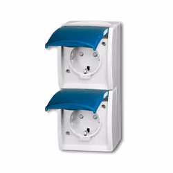 Busch-Jaeger 2084-0-0719, CEE 7/3, 2P+E, Bleu, Blanc, IP44, 250 V, 16 A