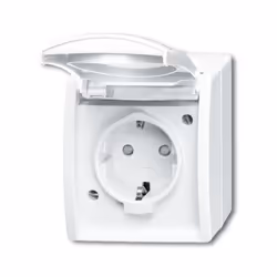 Busch-Jaeger 20 EBW-54, CEE 7/3, 2P+E, Blanc, IP44, 250 V, 16 A