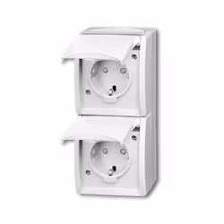 Busch-Jaeger 20-02 EBW-54, CEE 7/3, 2P+E, Blanc, IP44, 250 V, 16 A