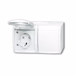 Busch-Jaeger 2084-0-0723, CEE 7/3, 2P+E, Blanc, IP44, 250 V, 16 A