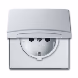 Busch-Jaeger 2064-0-0288, CEE 7/3, 2P+E, Argent, IP44, 250 V, 16 A