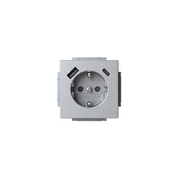 Busch-jaeger - 20 prises EUCB2USBAC-83 schuko®-/usb-a+c safety+ plateforme alu argent 63 2CKA002011A6304