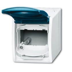 Busch-Jaeger 1758 WN-53 boitier de prise de courant Bleu, Gris