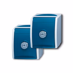 Busch-Jaeger Zubehör Stromversorgung, CEE 7/3, Bleu, Gris, IP44, 250 V, 16 A, 74 mm