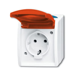 Busch-Jaeger 2083-0-0825 prise de courant CEE 7/3 Rouge, Blanc