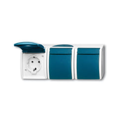 Busch-Jaeger 2300/3 EW-53 prise de courant CEE 7/3 Bleu, Blanc
