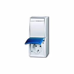Busch-Jaeger 20-02 EWN-53. Intensité (max.): 16 A Caractéristiques : - Couleur : Bleu, Blanc - Types de prise acceptées : Sch ...