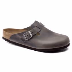 Mules Boston Etroite Cuir Gris