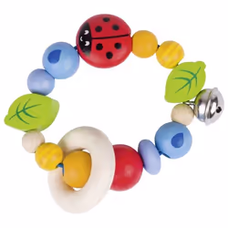 Goki Anneau élastique à agripper coccinelle I, Métal, Bois, Multicolore