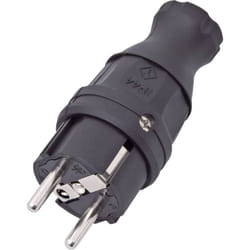 Inter Bär - interBär 9003-004.01 Fiche électrique mâle avec terre caoutchouc 230 v noir IP44