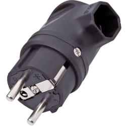 Inter Bär - interBär 9004-004.01 Fiche coudée à contact de protection caoutchouc 230 v noir IP44