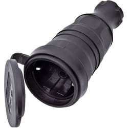 Inter Bär - Fiche électrique femelle avec terre interBär 9005-004.01 caoutchouc 230 v noir IP44