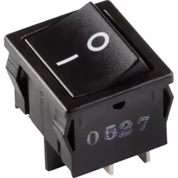 Informations techniques Connexion (composants) : cosses plates 4.8 mm Couleur boîtier/bouton : noir Courant de commutation (m ...