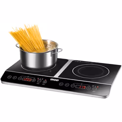 Unold Double Elégance Noir, Acier inoxydable Comptoir 60 cm Plaque avec zone à induction 2 zone(s)