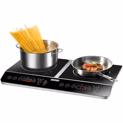Unold Double Elégance Noir, Acier inoxydable Comptoir 60 cm Plaque avec zone à induction 2 zone(s)