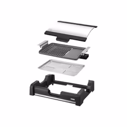 Unold Edel, 1650 W, Barbecue, Electrique, Dessus de table, Plaque, Noir