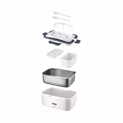 Unold 230.338 gamelle Boîte de rangement alimentaire 1,5 L Acier inoxydable Noir, Blanc