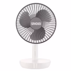 Unold Breezy, Ventilateur à lame domestique, Gris, Blanc, Table, Plastique, Boutons, 0,95 m