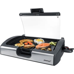 Grill de table BBQ STEBA 064900 VG200 - Grande surface de cuisson 40 x 29 cm - Noir et verre