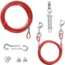 Câble d'attache acier avec longe 15 mètres pour chien max 45 kg. Trixie