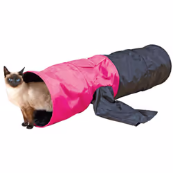 Tunnel de jeu polyester bruissement, favorise le jeu du chat pour usage intérieur et extérieur avec 4 ouvertures convient aus ...
